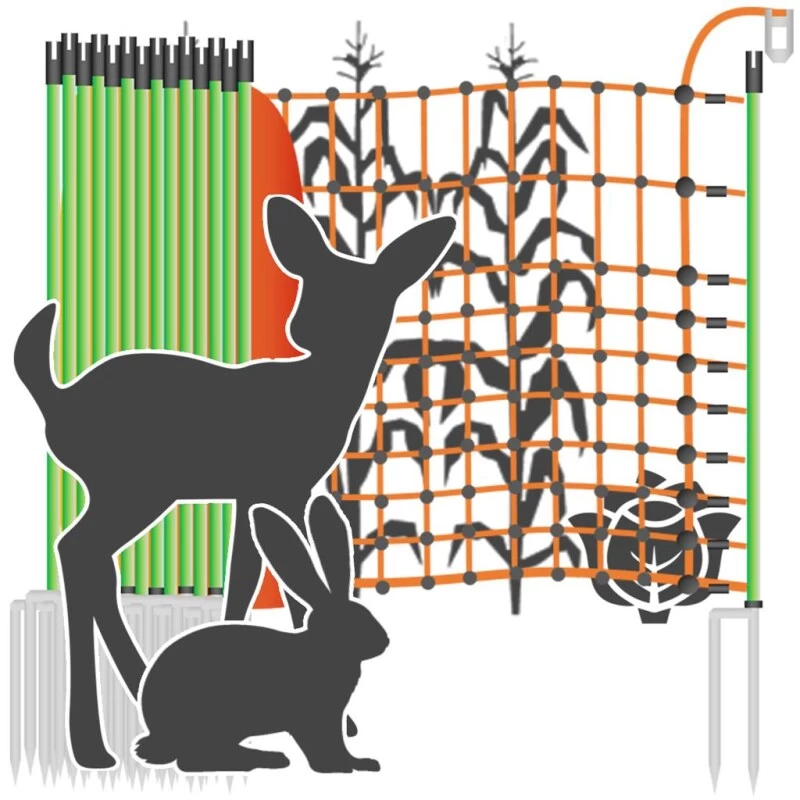 Ernte Schutznetz »Euronetz« Wildzaun Elektrozaun · 50m 2 Spitzen, 65cm 3 Ernte Schutznetz »Euronetz« Wildzaun Elektrozaun · 50m 2 Spitzen, 65cm