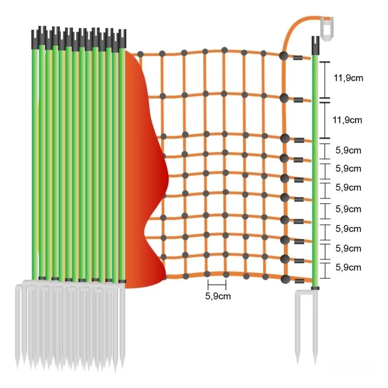Ernte Schutznetz »Euronetz« Wildzaun Elektrozaun · 50m 2 Spitzen, 65cm 5 Ernte Schutznetz »Euronetz« Wildzaun Elektrozaun · 50m 2 Spitzen, 65cm - Image 3
