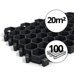 100x Paddockplatten »Rasenwaben« Zur Befestigung · 50x40cm