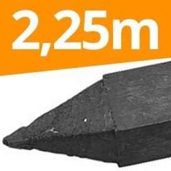 55 X Recyclingpfahl »Vierkant« 2,25m 7x7cm Palette