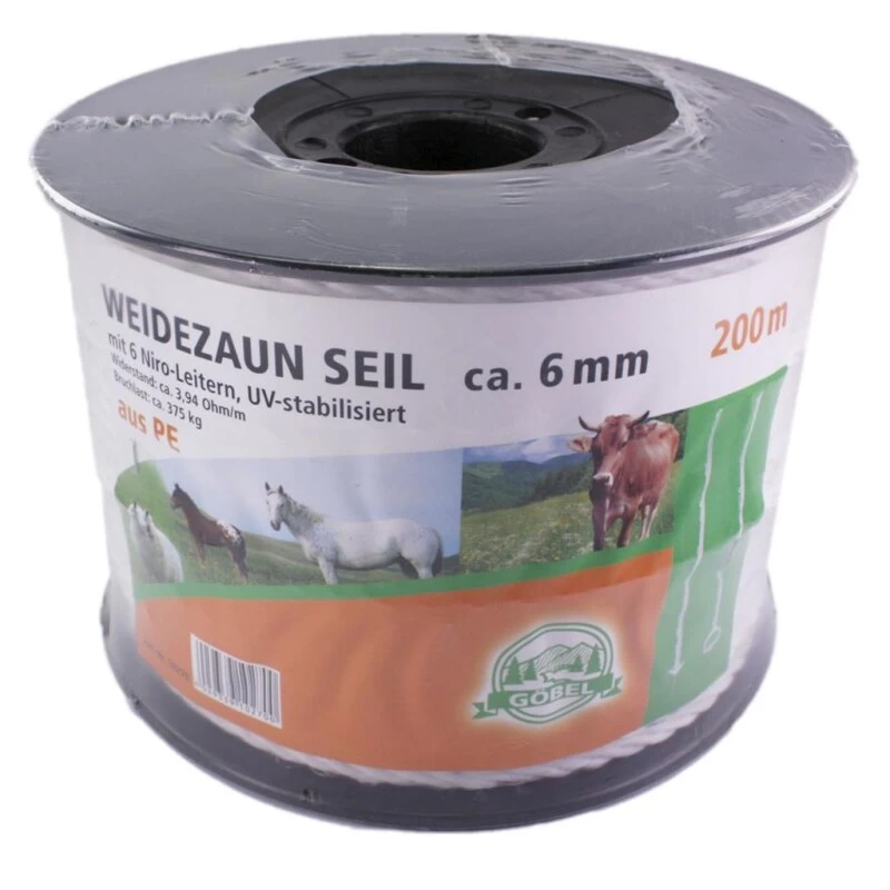 Weidezaunseil »Classic« Elektroseil · 6mm, 200m, Weiß 3 Weidezaunseil »Classic« Elektroseil · 6mm, 200m, Weiß
