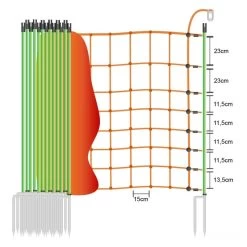 Schafzaun »Euronetz Torero Leitfix« Ziegenzaun · 50m 2 Spitzen, 106cm -Heimtierprodukte Geschäft ziegenzaun euronetz elektrozaun 50m 2 spitzen 106cm3